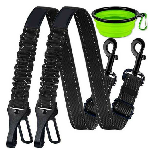 Thsinde - 2 pieces dog car seat belt dog car seat belt, adjustable dog safety harness, elastic pet safety belt, suitable for large, medium and small