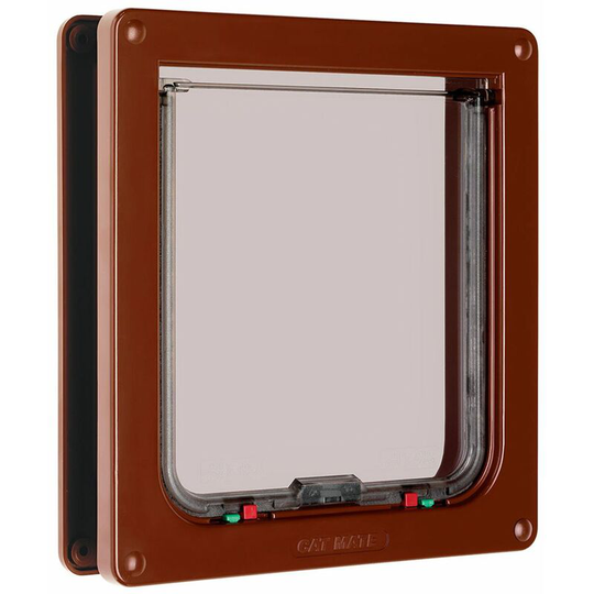 Large 4-way Cat Flap Brown - Cat Mate