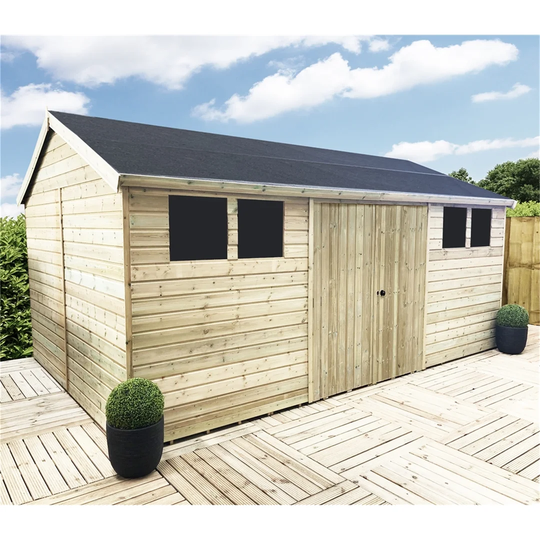 Kesterman 20 ft. W x 14 ft. D Solid Wood Garden Shed
