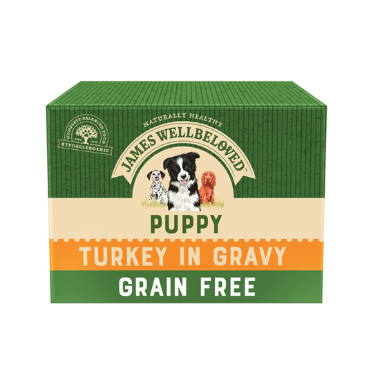 James Wellbeloved Puppy & Junior Grain Free Pouches - Turkey & Vegetables - 12 x 100g