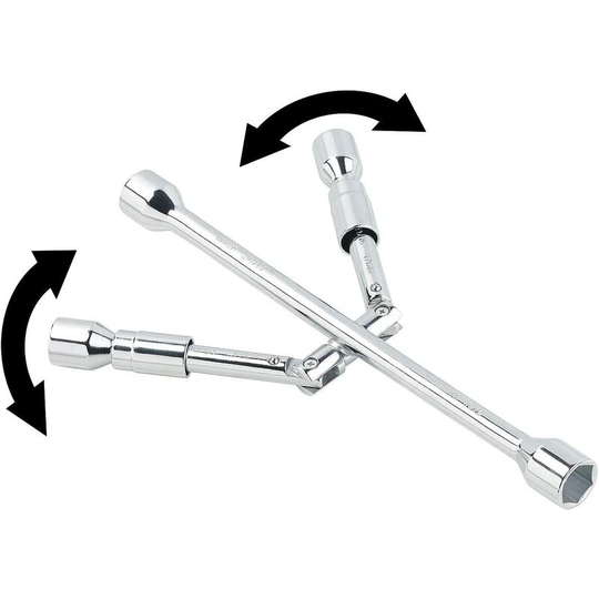 Hiasdfls - Folding Cross Wheel Spanner for nuts 17/19/21/23 mm
