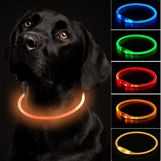 Usb Rechargeable Light Up Dog Collar Flashing Collar Adjustable Length, Cuttable Waterproof Flashing Collar for Dogs - 3 Modes, for Small Medium