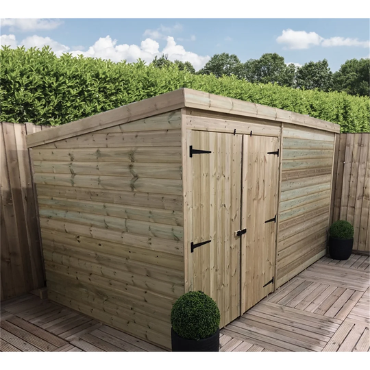 Terresa 12 ft. W x 3 ft. D Solid Wood Garden Shed