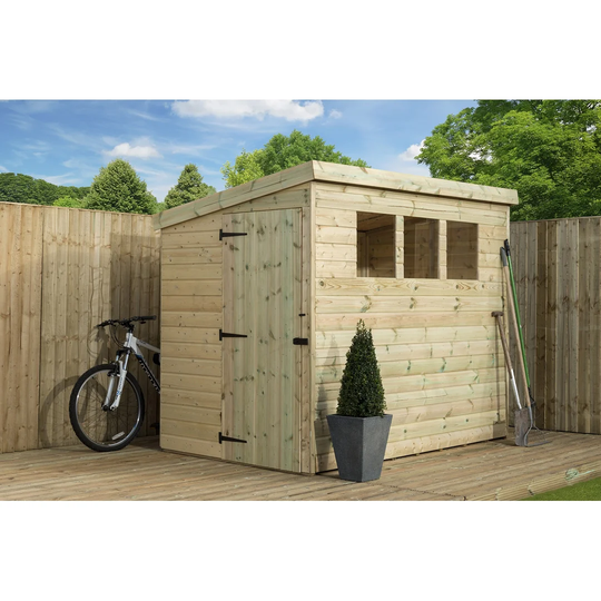 Baltusrol 4 Ft. W x 8 Ft. D Shiplap Pent Wooden Shed