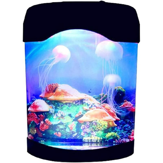 Hiasdfls - Mini Aquarium usb led Lamp Medusa, Nightbye Ocean led, Aquarium led Lighting, Creative Gifts for Children and Adults, Mood Lamp for