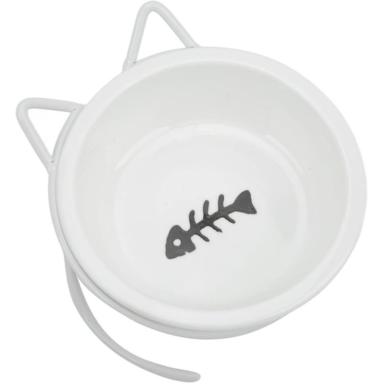 Ceramic raised cat bowl with stable support removable design to prevent slipping tiltable cat food bowl for dogs-single bowl