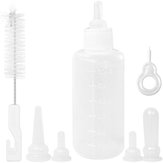 Thsinde - Professional Kitten & Puppy bottles for nursing. Newborn puppy & Kitten Feeding Bottle Kit. Miracle Nipple for Rabbits. Milk Bottle for