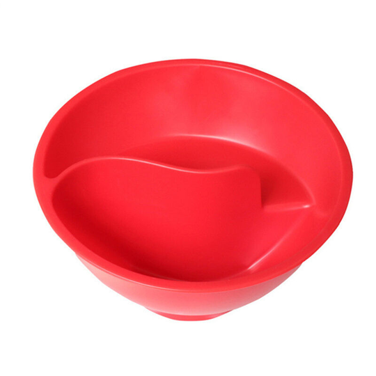 Never Soggy Cereal Bowl Keeps Cereal Fresh & Crunchy Stackable Divided Bowl with Spiral Slide Design Built-in Grip, White, Red - Red