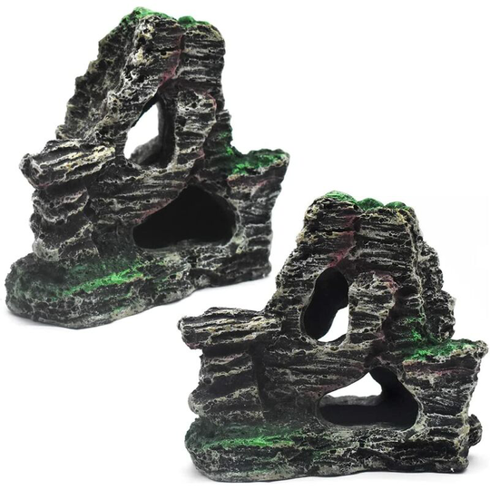Set of 2 Resin Aquarium Decorations Rock Cave Decoration Cave Decoration Aquarium Decoration Fish Tank Aquarium Decoration