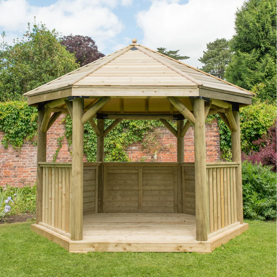 4 x 3.5m Wooden Gazebo with Timber Roof