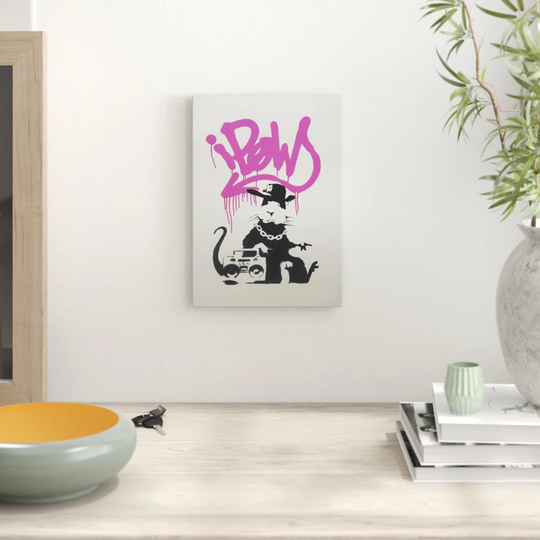 "Gangsta Rat Wall Graffiti Art" Graphic Art