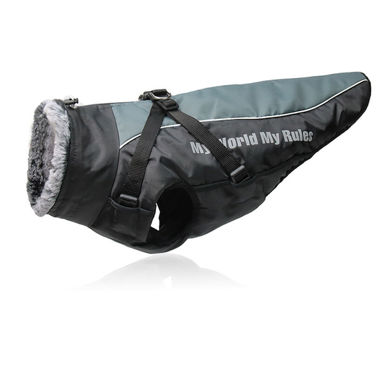 Reflective Waterproof Windproof Dog Coat, Autumn and Winter Warm Dog Jacket Stormguard Winter Dog Vest for Medium Large Dogs,model:Grey 5XL