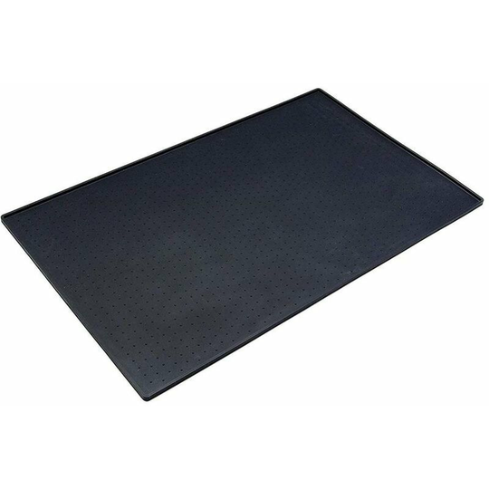 Heavy Duty Silicone Dog Feeding Mat, Waterproof Pet Food Mat for Cat Dog Bowl Placemat, 24" x 16", Black