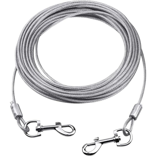 Soekavia - Tie Cable for Dogs up to 80 kg, 10M (White), Lead Pets for Small, Medium or Large Dogs (White, 10M)