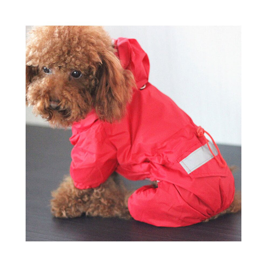 (Blue, L) Pet Cat Dog Raincoat Hooded Reflective Puppy Small Dog Rain Coat Waterproof Jacket for Dogs Soft Breathable Mesh Dog Clothes
