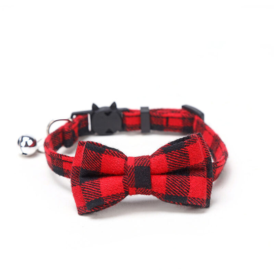 Anti Strangulation Cat Collar, Cat Collar with Bell and Bow Tie, Cute Collars for Kitten and Cats, 1 Pack, Red