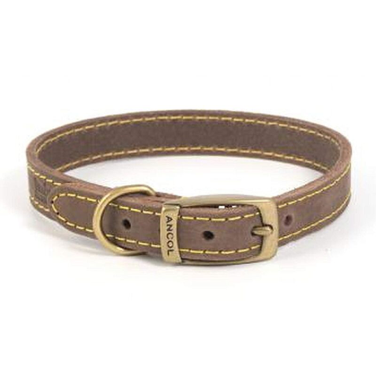 Timberwolf Leather Dog Collar (40cm) (Sable) - Sable - Ancol
