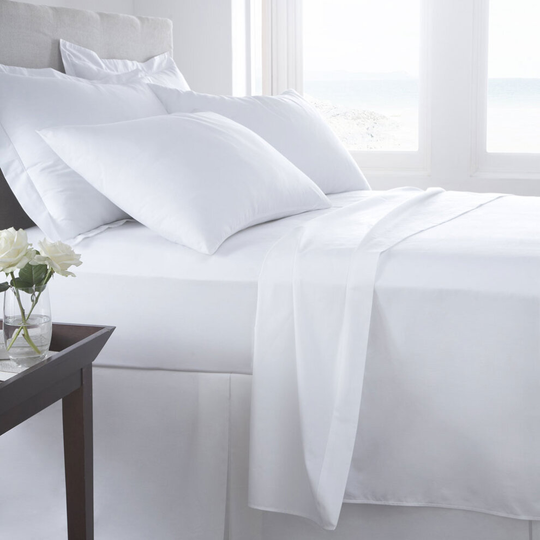 (White) Night Zone 100% Egyptian Cotton 400 Thread Count Flat Sheet