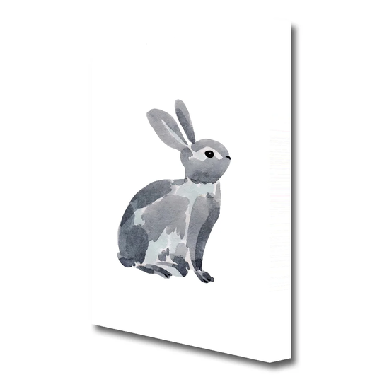 Grey Rabbit Wildlife - Wrapped Canvas Painting Print