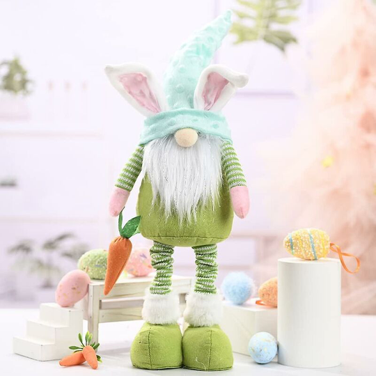 Deckon - Easter Bunny Gnome Gonk Spring Giant Faceless Plush Handmade Rabbit Swedish Tomte Elf Easter Decorations Home Table Leprechaun Ornament Dcor