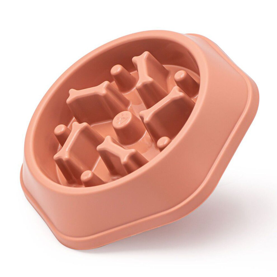 (Pink) Anti-Choking Dog Slow Feeder Bowl Anti-Tumble