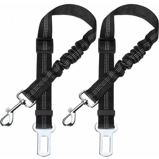Morejieka - Lot of 2 car Security belt for dog, with shock absorption and elastic carabiner adjustable for dog Superior safety harness for all dogs