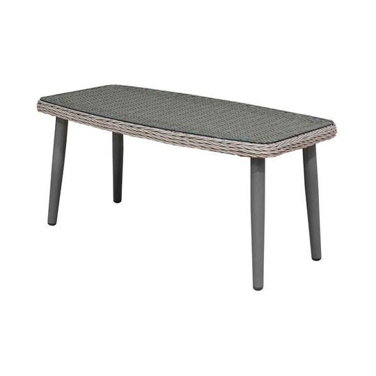 Buxton Rattan Wicker Outdoor Coffee Table with Tempered Glass Top - DG81