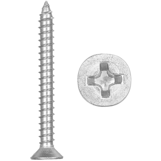A2 DIN7982 #6 304 3.5mm Stainless Steel Screw Countersunk Self Tapping Wood Screws, 3.5mmx32mm - 3.5mmx32mm