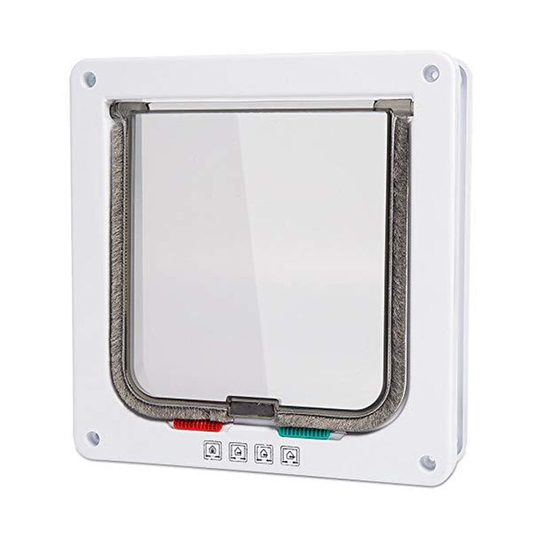 Cat Flap, 4 Way Manual Lock, Energy Saving, Weatherstripping, Convenient, Small Dog, Easy to Install and Use, Upgraded Version