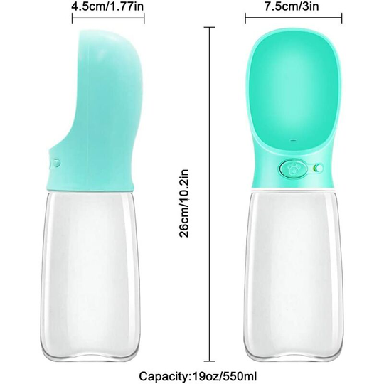 Perle Rare - Dog Water Bottles, 550ML Food Grade Water Dispenser Portable Travel Dog Water Bottle