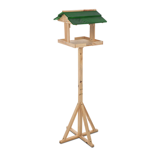 TRADITIONAL WOODEN BIRD BATH TABLE FEEDER HOUSE FEEDING STATION