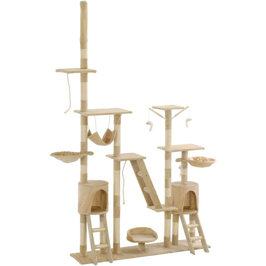 Cat Tree with Sisal Scratching Posts 230-250 cm Beige - Beige