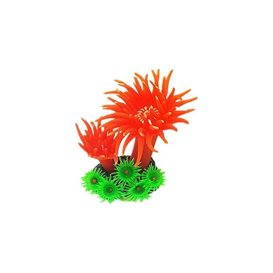 Aougo - Aquarium Simulation Coral Decoration Silicone Artificial Fish Tank Fake Coral Aquatic Underwater Plant Sea Anemone Ornament