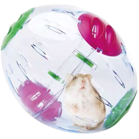 Sphere Plastic Hamster Ball (One Size) (Green/Pink/Transparent) - Green/Pink/Transparent - Imac
