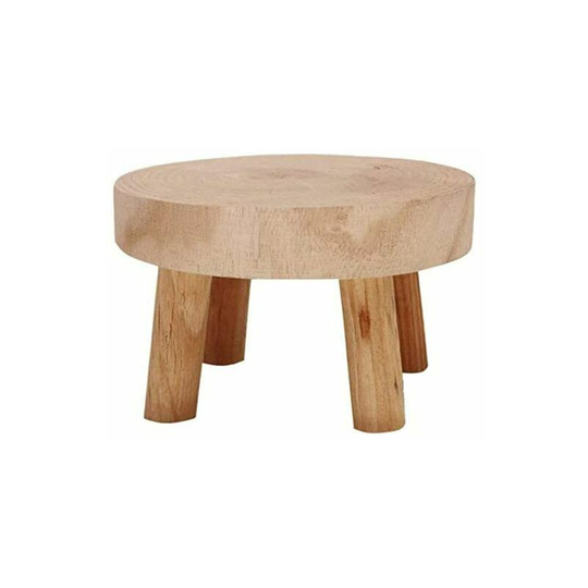 Flower Pot Stool, Round Wooden Stool, Indoor Plant Stand, Massive Flower Pot Stand for Flower Pots and Succulents for Indoor Outdoor, Rustic