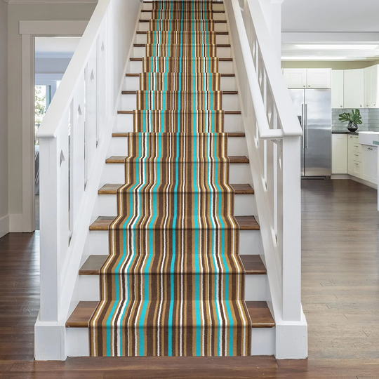 Abram Tufted Blue/Brown Stair Runner
