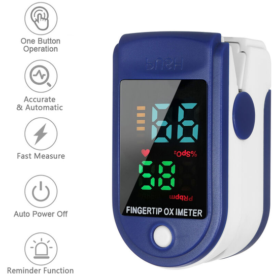 Superseller - Fingertip Pulse Oximeter Blood Oxygen Saturation & Heart Rate Monitor with Lanyard 2-way Color Display Digital SpO2 Monitor Detection