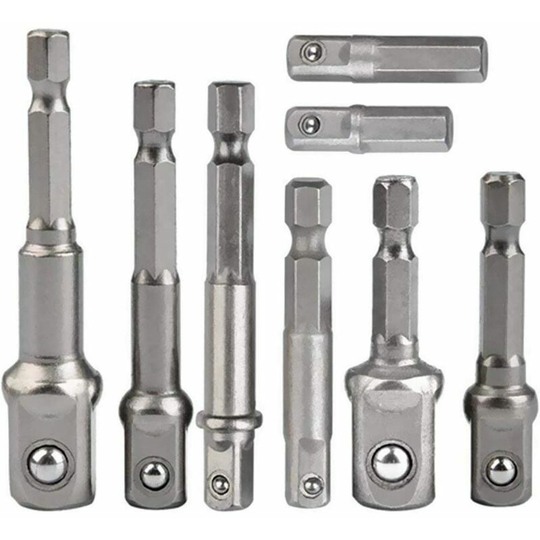 Piece Socket Adapter 1/4" Hex to 1/4" 3/8" 1/2" Socket Adapter for Cordless Drill and Driver Socket Wrench Nuts and Sockets Bit Holder
