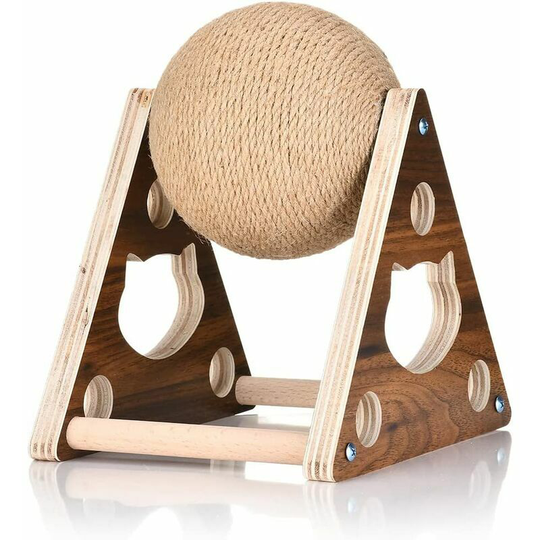 Joorrt - Cat Toy Scratching Post Cat Scratch Carpet Wood Base Cat Scratching Ball Playground And Perch Sisal Board Scratcher For Kittens And Cat