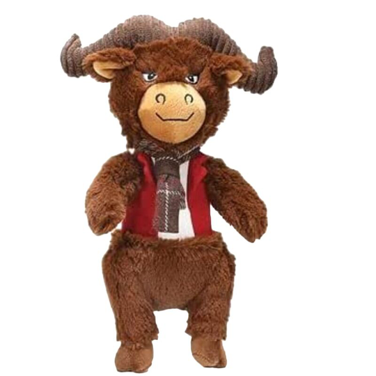 Dandy Dude Buffalo Plush Dog Toy (10cm x 35cm x 8cm) (Brown) - Brown - Happy Pet