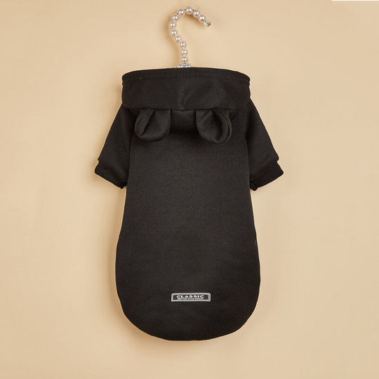 Pet autumn and winter clothes dog bear models warm clothes cute two-legged coat hooded sweater new Teddy Chenery black (M) back length 30 chest 40