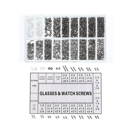 Eyeglass Repair Kit 1000pcs Screw Nut Kit for Eyeglasses Sunglasses Jewelry Watches