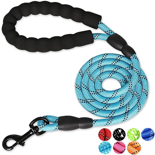 Dog Leash Multicolor Reflective Dog Leash Comfortable Nylon 5ft Handle Strap for Pets, Blue