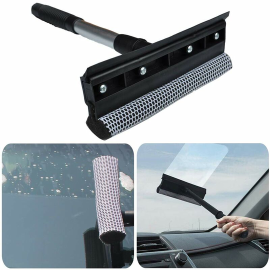 Double Sided Glass Scraper with Retractable Handle Detachable Double Sided Glass Cleaner Window with Handle Extended Glass Brush