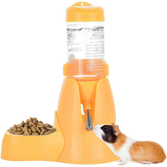 Automatic Pet Bottle Water Dispenser for Hamsters Rats Guineas Ferrets Rabbits (80ml, Yellow)