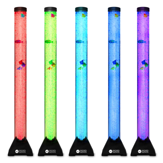 120cm Colour Changing LED Sensory Mood Light Novelty Bubble Fish Lamp Bubbles Water Tube Aquarium