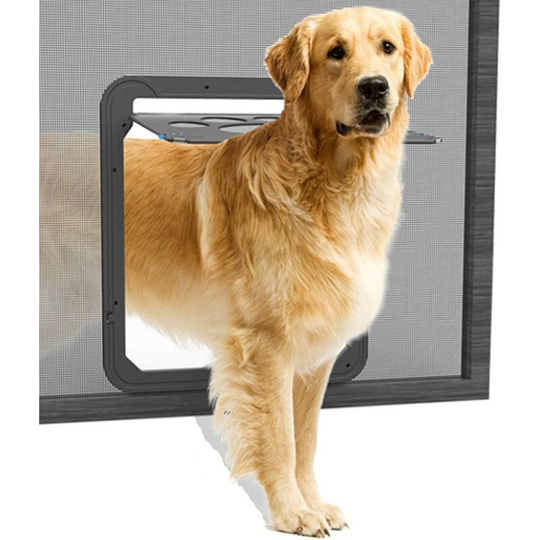 Cat Flap for Mosquito Net Easy to Install Freedom of Dog Lockable Mosquito Door for Medium/Large Dog
