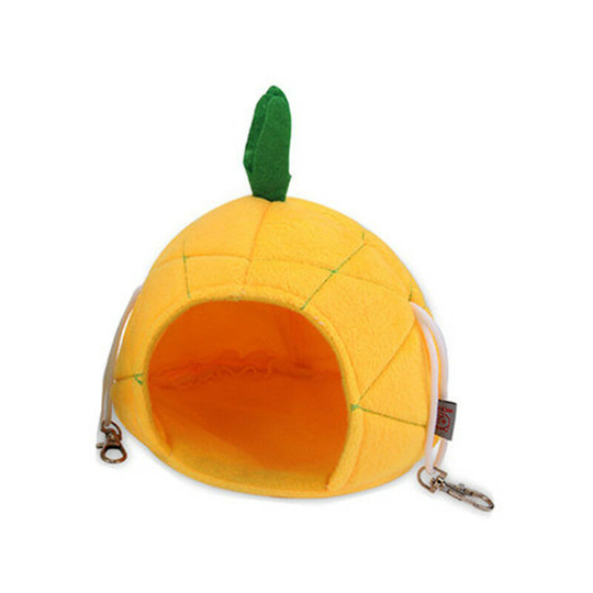 Pineapple Hammock Hamster House Bed Soft Hamster Hanging House Small Animals Pet Cage Guinea Pig Cage Hammock Guinea Pig Rat Accessories (yellow)