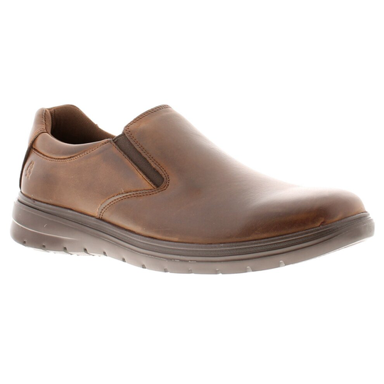 (Brown, 8 (Adults')) Hush Puppies Trent Mens Smart Leather Slip on Shoes brown UK Size