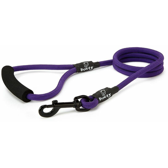 Strong Nylon Rope Dog Puppy Pet Lead Leash with Clip for Collar Harness - Purple - Medium - Bunty
